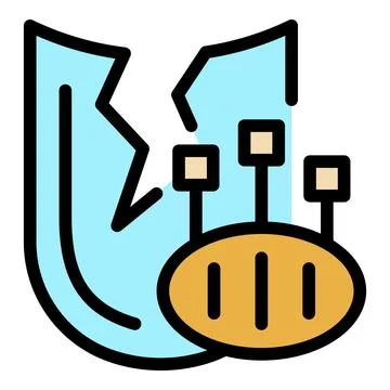 Broken shield and wireless router showing network vulnerability Stock Illustration