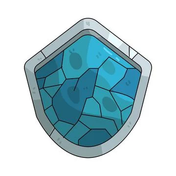 Broken shield illustration Stock Illustration