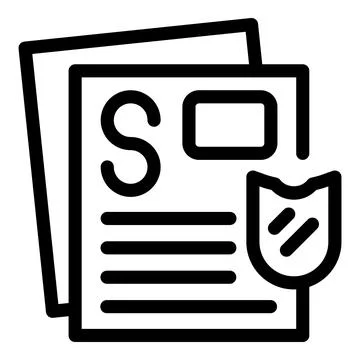 Broken shield protecting important document symbolizing data breach Illustrazione stock