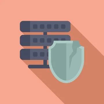 Broken shield protecting server rack from attack Stock Illustration