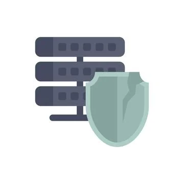 Broken shield protecting server rack symbolizing data loss Stock Illustration