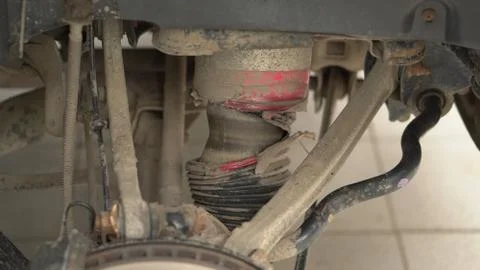 Broken shock absorber Stock Photos