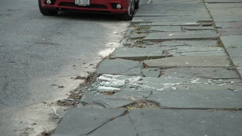 Broken sidewalk Видео 96306762