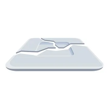 Broken sim card is lying on white background Stock Illustration