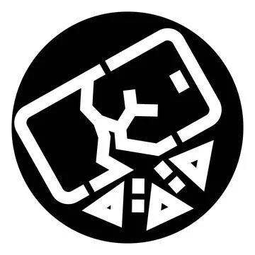 Broken smartphone with cracked screen icon for repair Stock Illustration