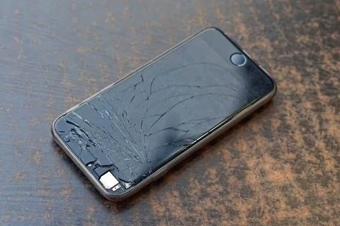 Broken smartphone desk Stock Photos