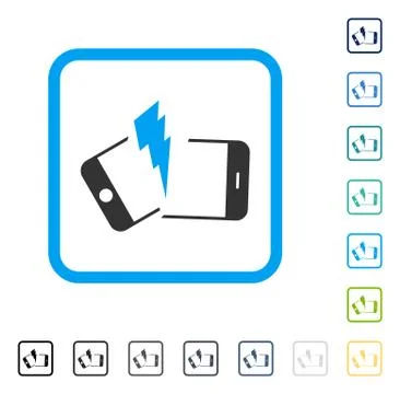 Broken Smartphone Framed Vector Icon 스톡 일러스트