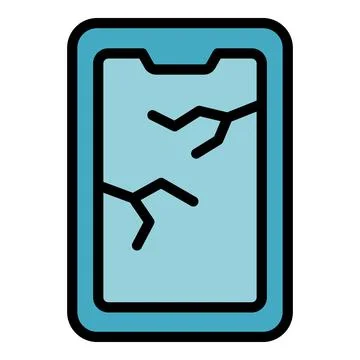 Broken smartphone icon vector flat Illustrazione stock