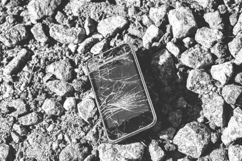Broken smartphone. Stock-Fotos