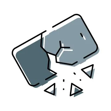 Broken smartphone screen cracking and shattering concept Stock Illustration