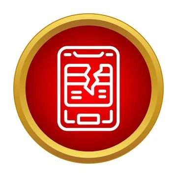 Broken smartphone screen icon presenting repair service concept Stock Illustration