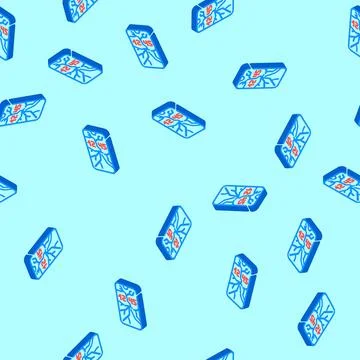 Broken smartphone screen isometric icon seamless pattern Stock Illustration