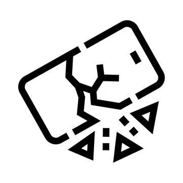 Broken smartphone screen shattering into small pieces Stock Illustration