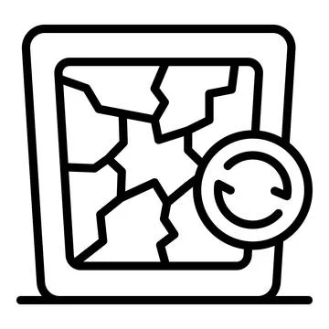 Broken smartphone screen showing reload icon, repair or update concept Stock Illustration