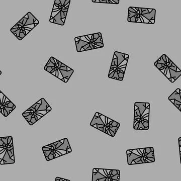 Broken smartphone screen vector seamless pattern Stock Illustration