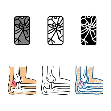 Broken smartphone series screen color icon vector Stock Illustration