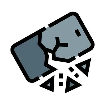 Broken smartphone showing cracked screen and damage Stock Illustration