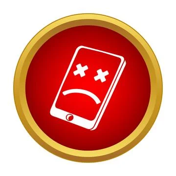 Broken smartphone showing error dead face on screen 스톡 일러스트