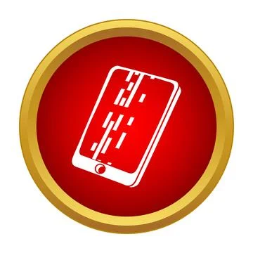 Broken smartphone showing screen glitch and technology failure Stock Illustration