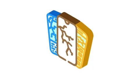 Broken smartphones e waste pollution isometric icon animation Stock Footage 327275487