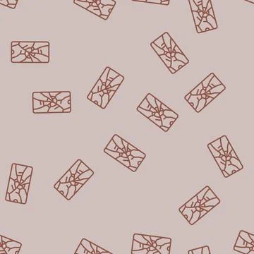 Broken smartphones e waste pollution line seamless pattern 스톡 일러스트