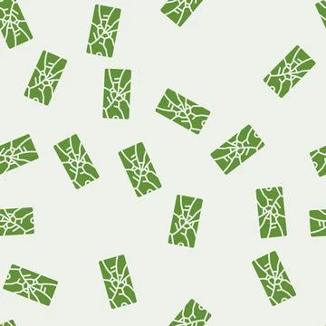Broken smartphones e waste pollution glyph seamless pattern Stock Illustration