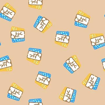 Broken smartphones e waste pollution vector seamless pattern Stock Illustration