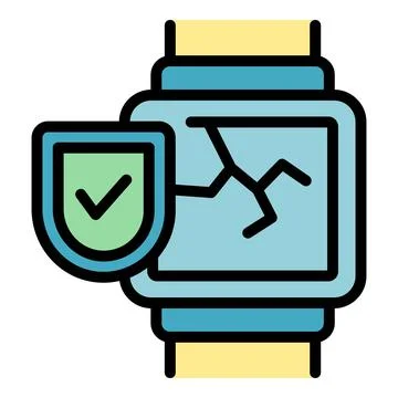 Broken smartwatch icon vector flat 스톡 일러스트