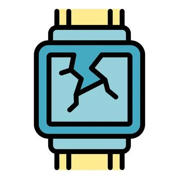 Broken smartwatch icon vector flat 스톡 일러스트