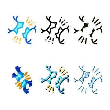 Broken spine icon vector outline series Stock Illustration