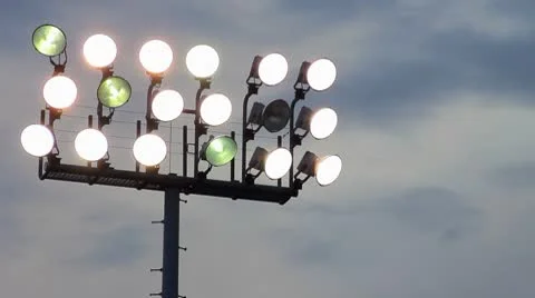 Broken Stadium Lights Stock Footage 8915863
