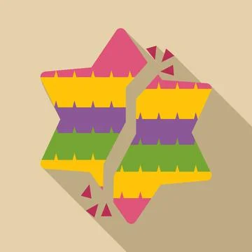 Broken star of david pinata symbolizing division and conflict Stock Illustration