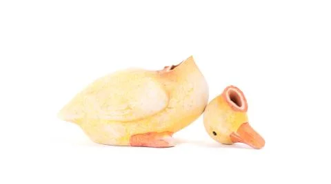 Broken statue of a duckling Stock Photos