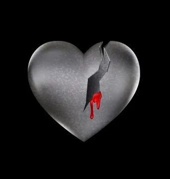 Broken stone heart 스톡 일러스트