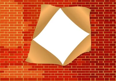 Broken off stone wall. Stock Illustration