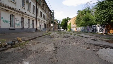 On the broken streets Stock Footage 70145877