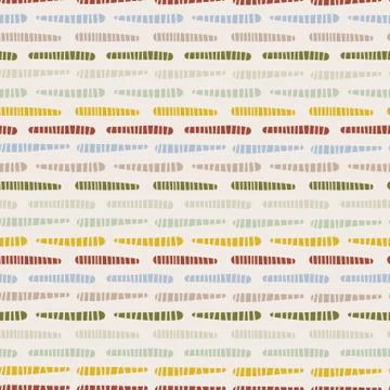 Broken Stripe Texture Seamless Pattern. Thin Horizontal Lines Geo Background Stock Illustration