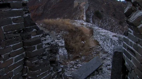 Broken structures of The Great Wall Stock Footage 88374208