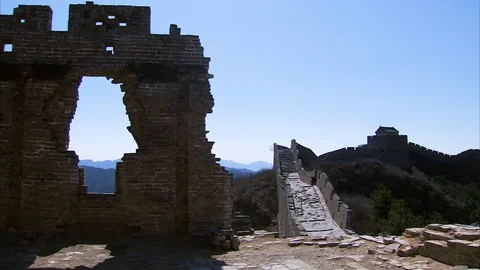 Broken structures of The Great Wall Stockbeeldmateriaal 88834305