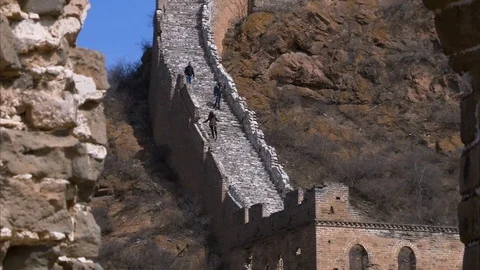 Broken structures of The Great Wall Stock Footage 88834646
