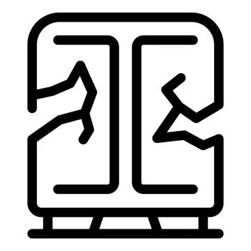 Broken subway train windows showing vandalism problem in city Stock Illustration