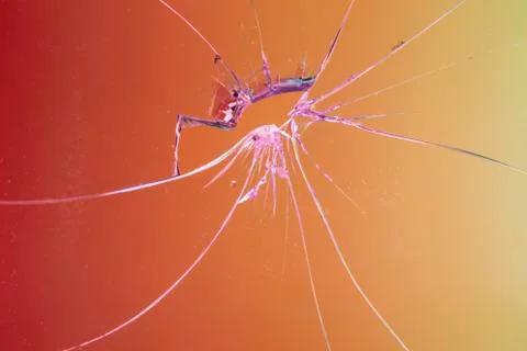 Broken sunset glass window Stock Photos
