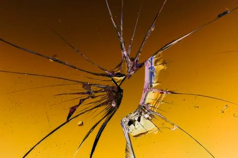 Broken sunset glass window Stock Photos