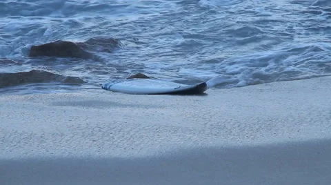 Broken surf board in Hawaii Stock Footage 36668095