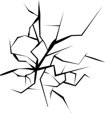 Broken surface or crack silhouette Stock Illustration