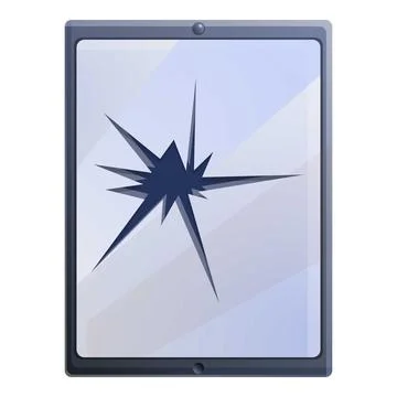 Broken tablet icon, cartoon style Stock Illustration