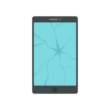 Broken tablet icon flat isolated vector Stock Illustration