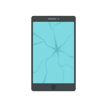 Broken tablet icon flat isolated Stock Illustration