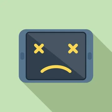 Broken tablet icon flat vector. Repair phone Stock Illustration