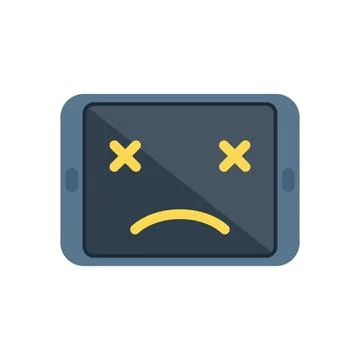 Broken tablet icon flat vector. Repair phone Stock Illustration